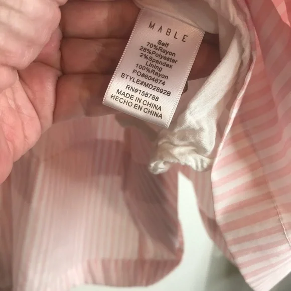 Anthropoogie MABEL Romantic and Feminine Pink Puff Sleeve Babydoll Dress Size M - Picture 6 of 6